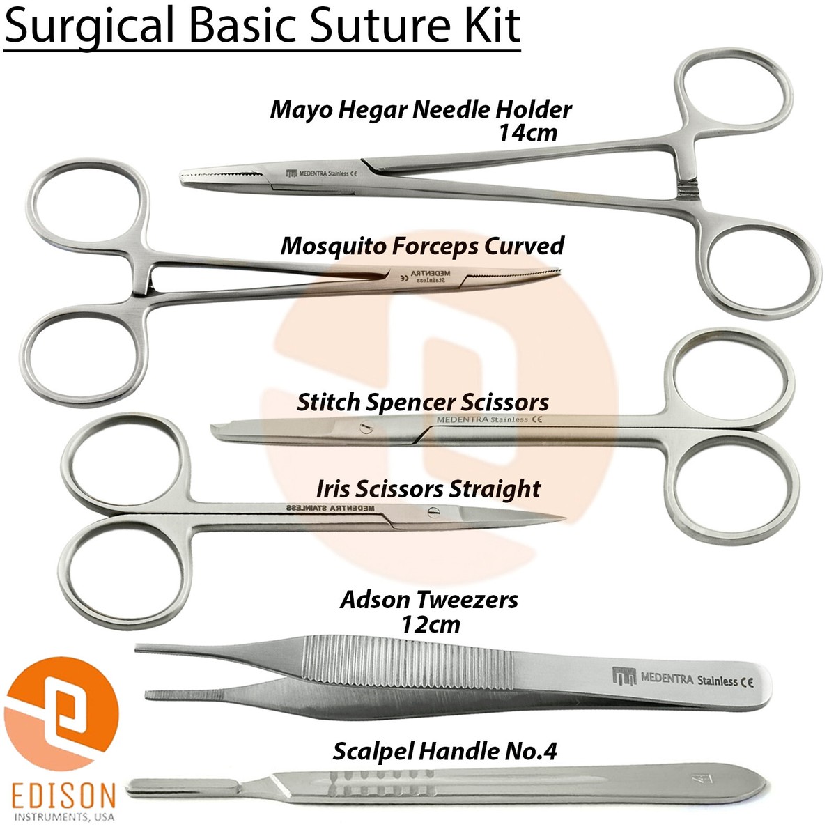 Surgical instrument tips under dramatic studio lighting