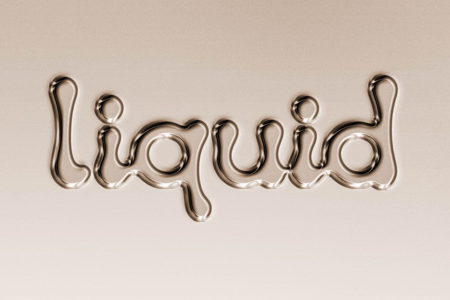 Chrome liquid metal 3d typography spelling liquid