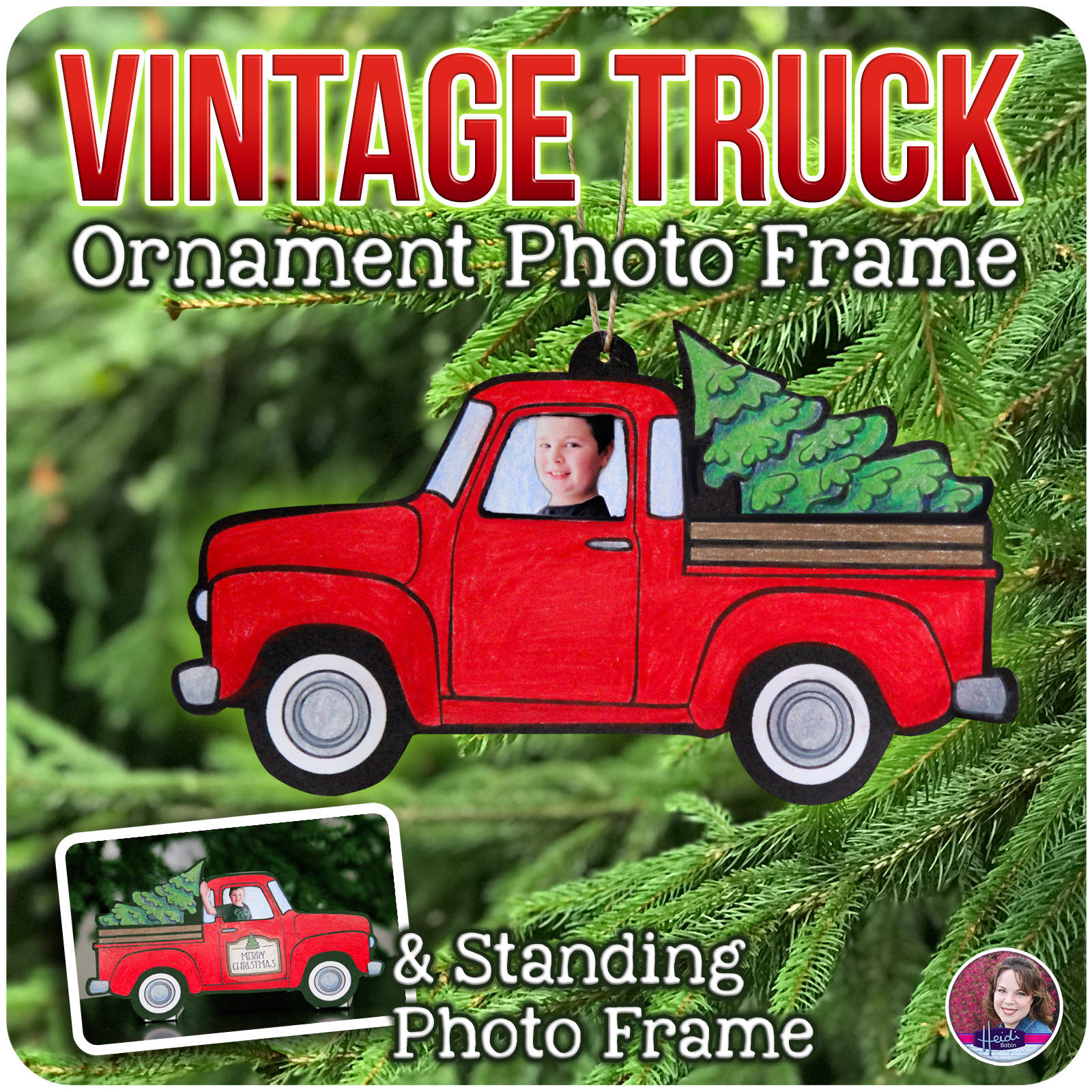 A snowy road with a decorated red truck and glowing lights, the frame the AI Christmas ad had to match shot for shot