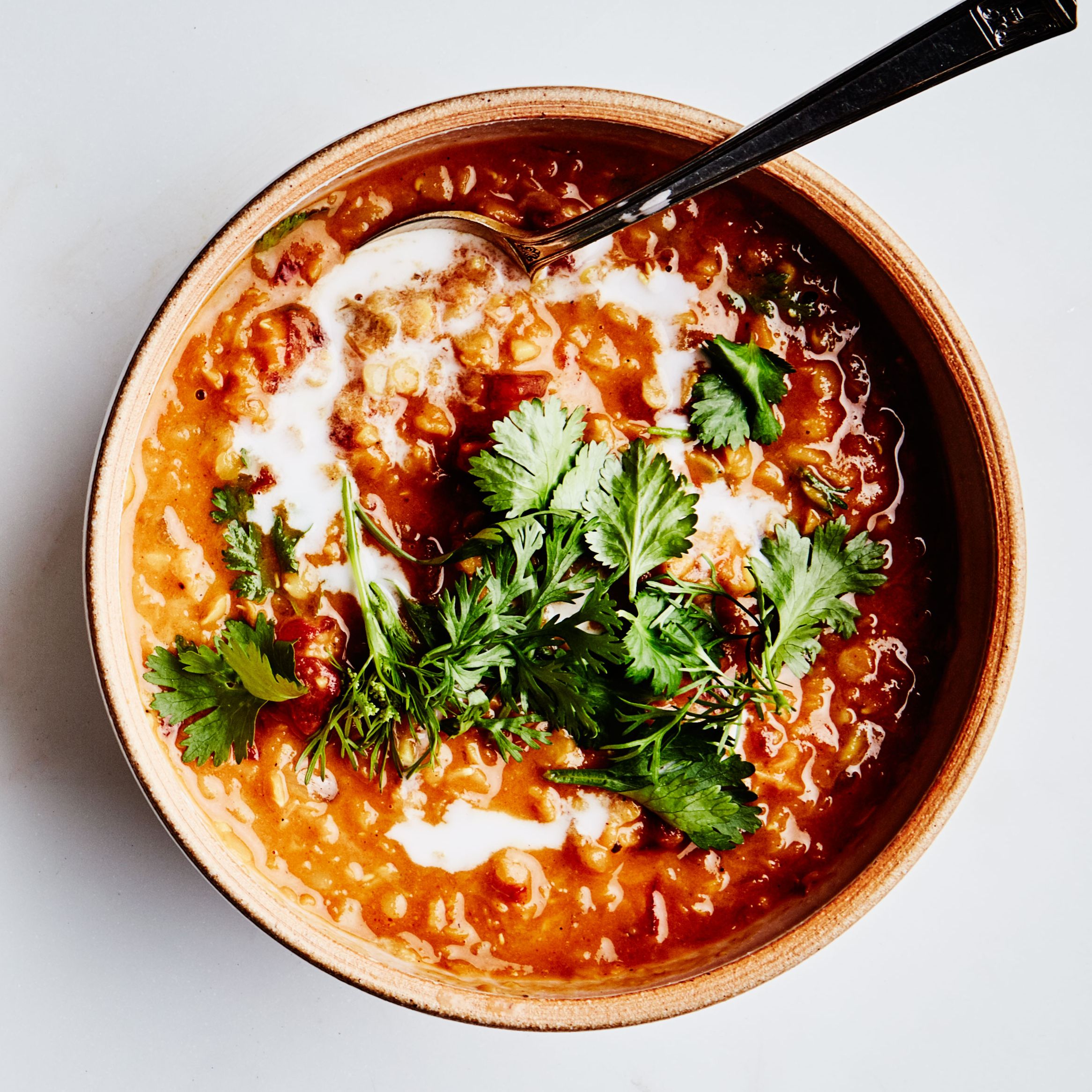 Lentil soup prepared dish