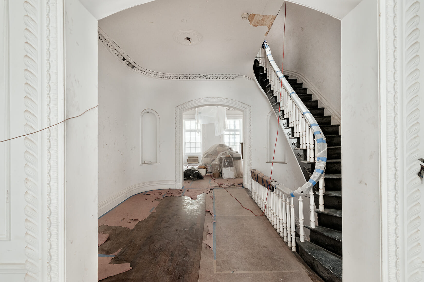 Construction debris before clearance