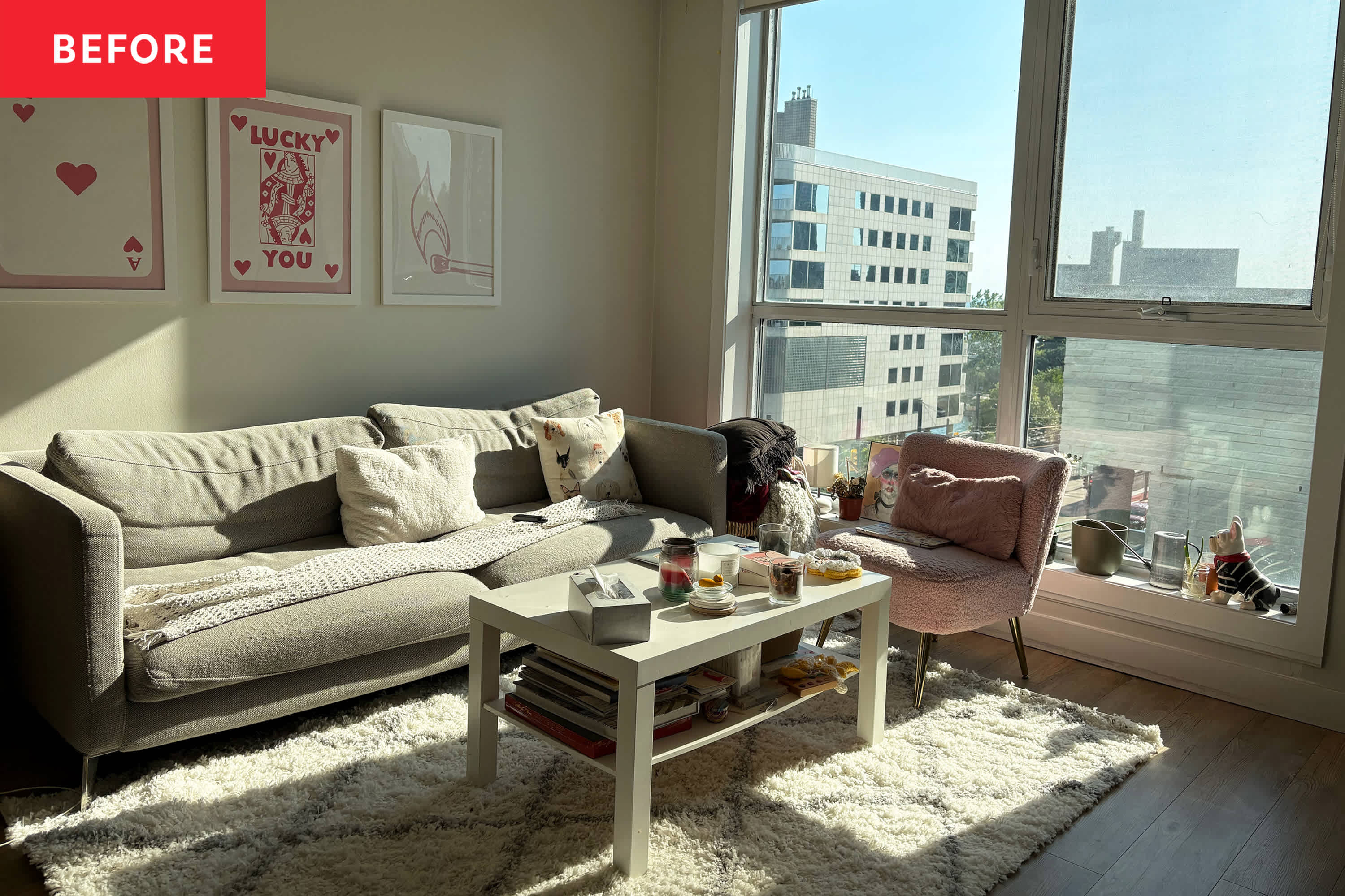 Before 1-Bedroom Apartment Clearance in Dubai Marina — cluttered, junk-filled space