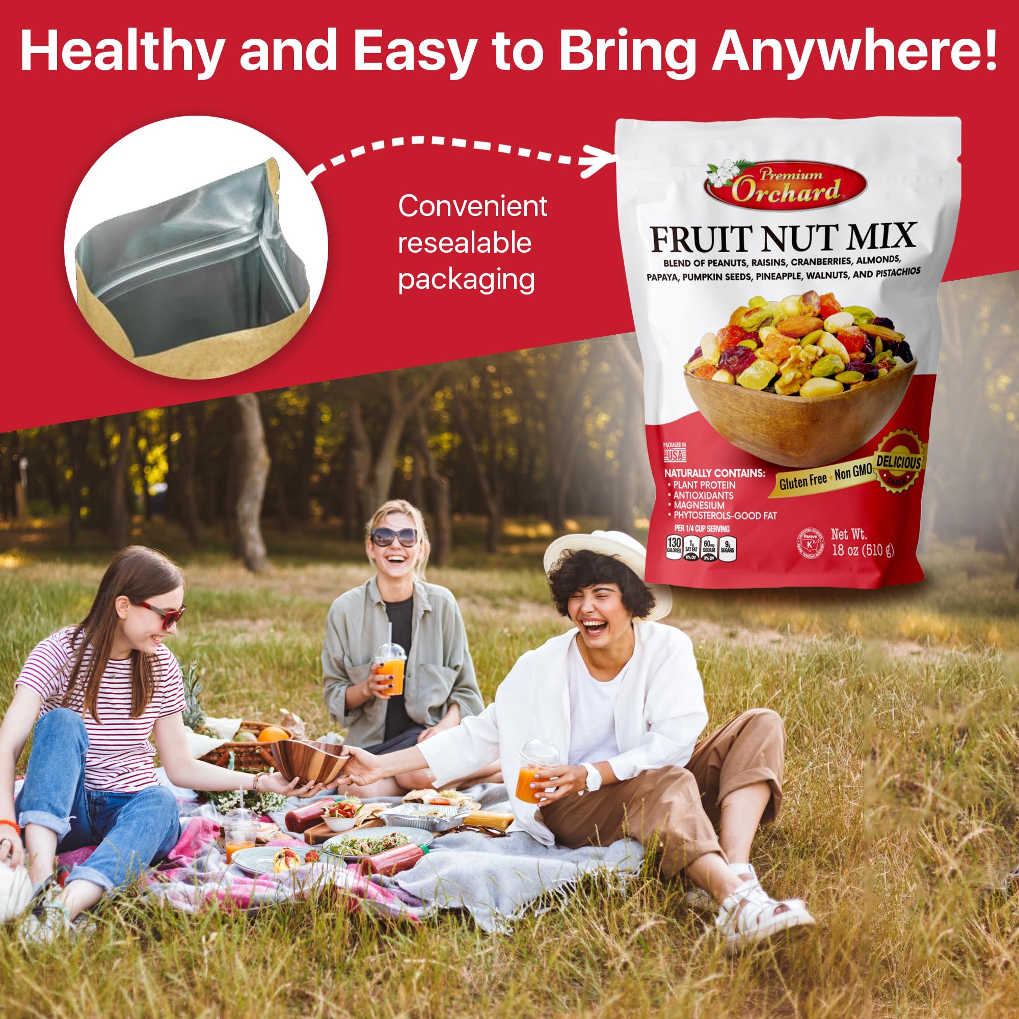 Premium nut and fruit snack mix