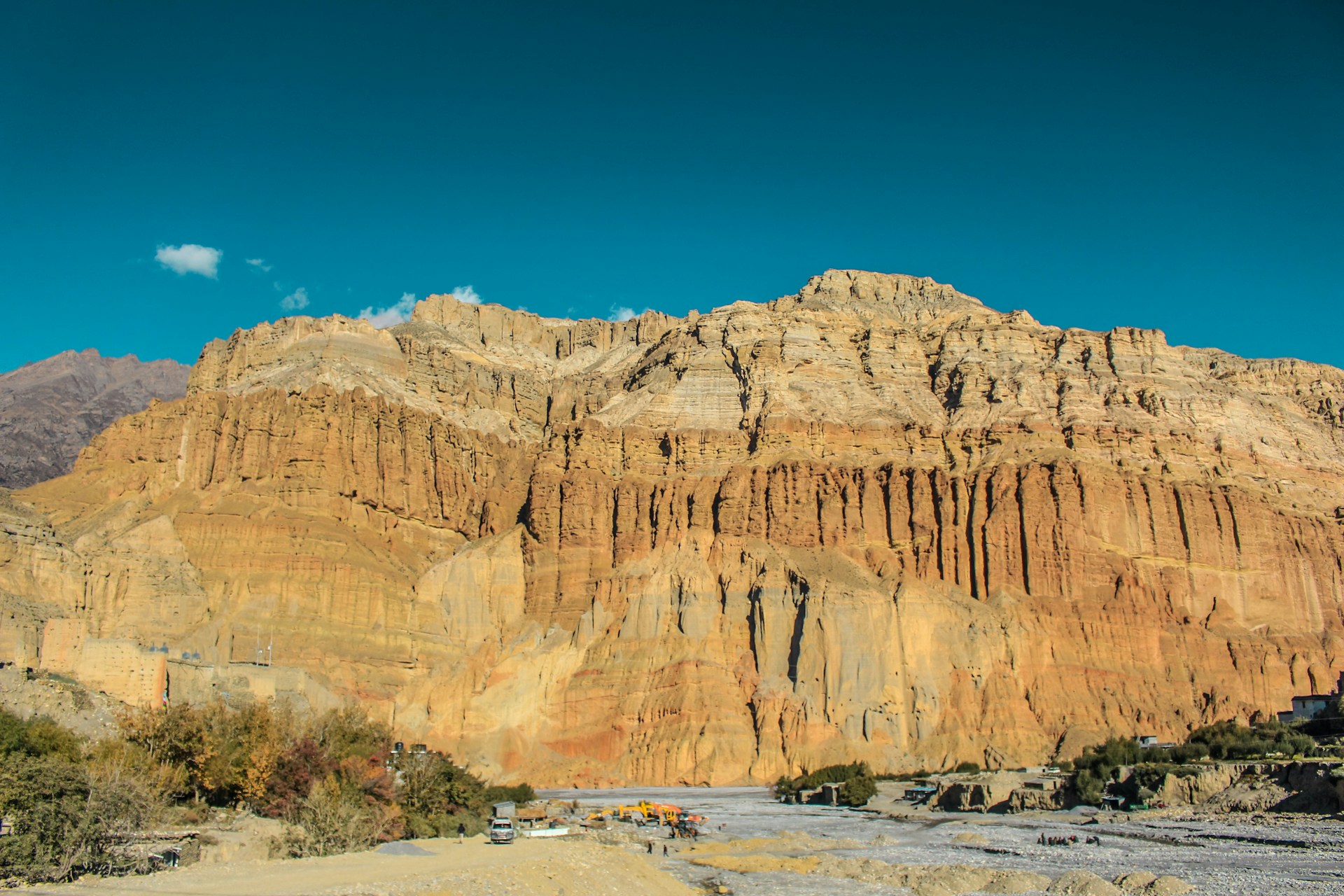 Mustang in July: rain-shadow desert, festival season, zero crowds.