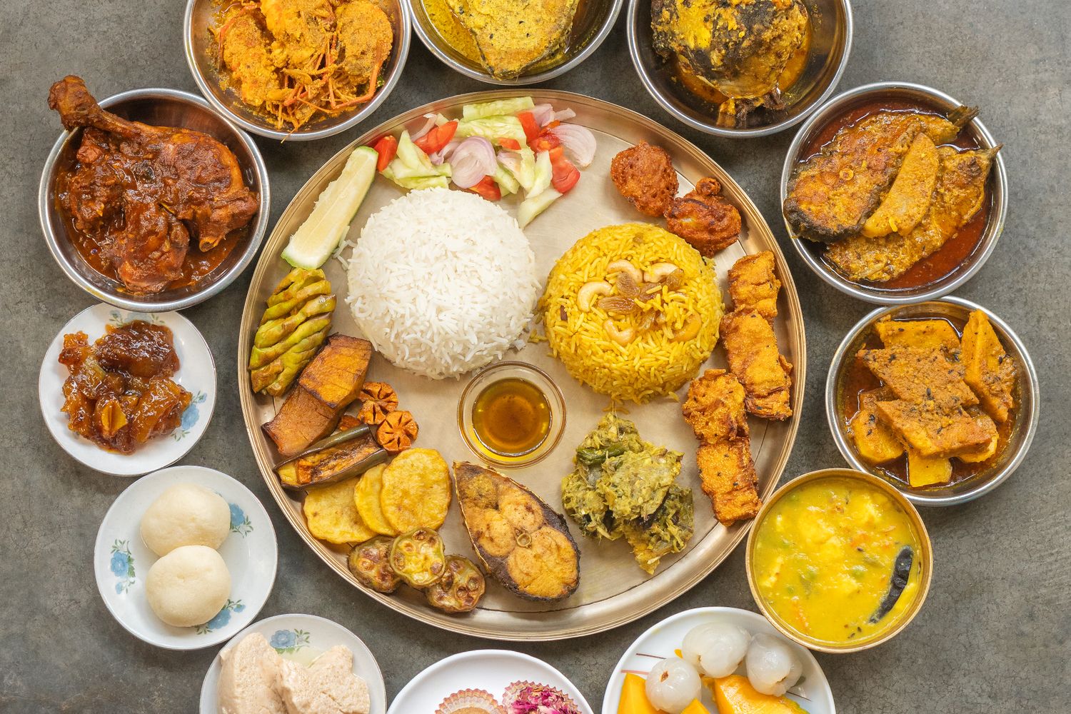 A colorful spread of dishes from a Tabble menu