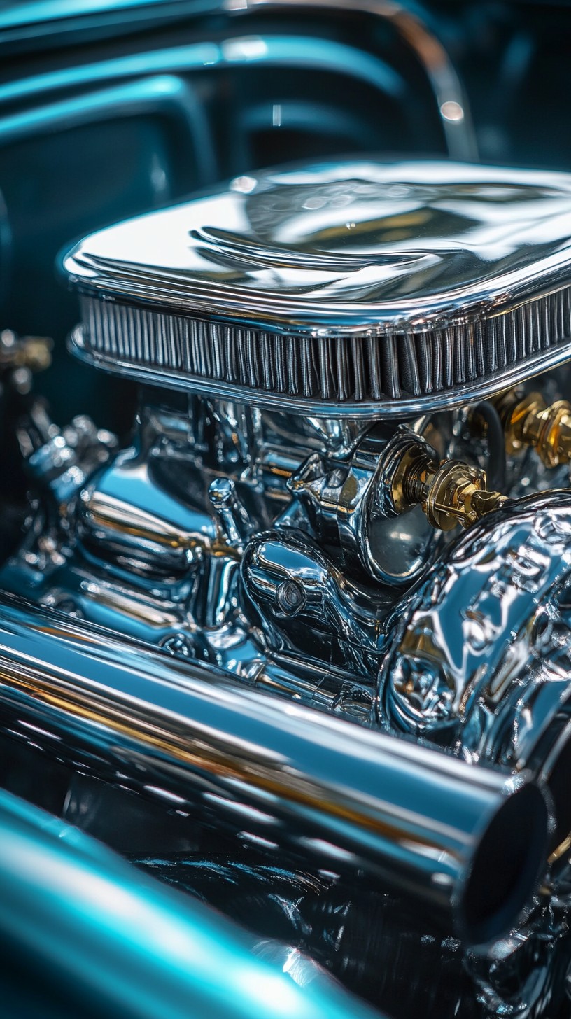 Engine oil filter and lubrication service being performed on a vehicle