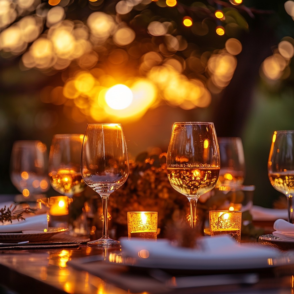 Golden hour outside seating