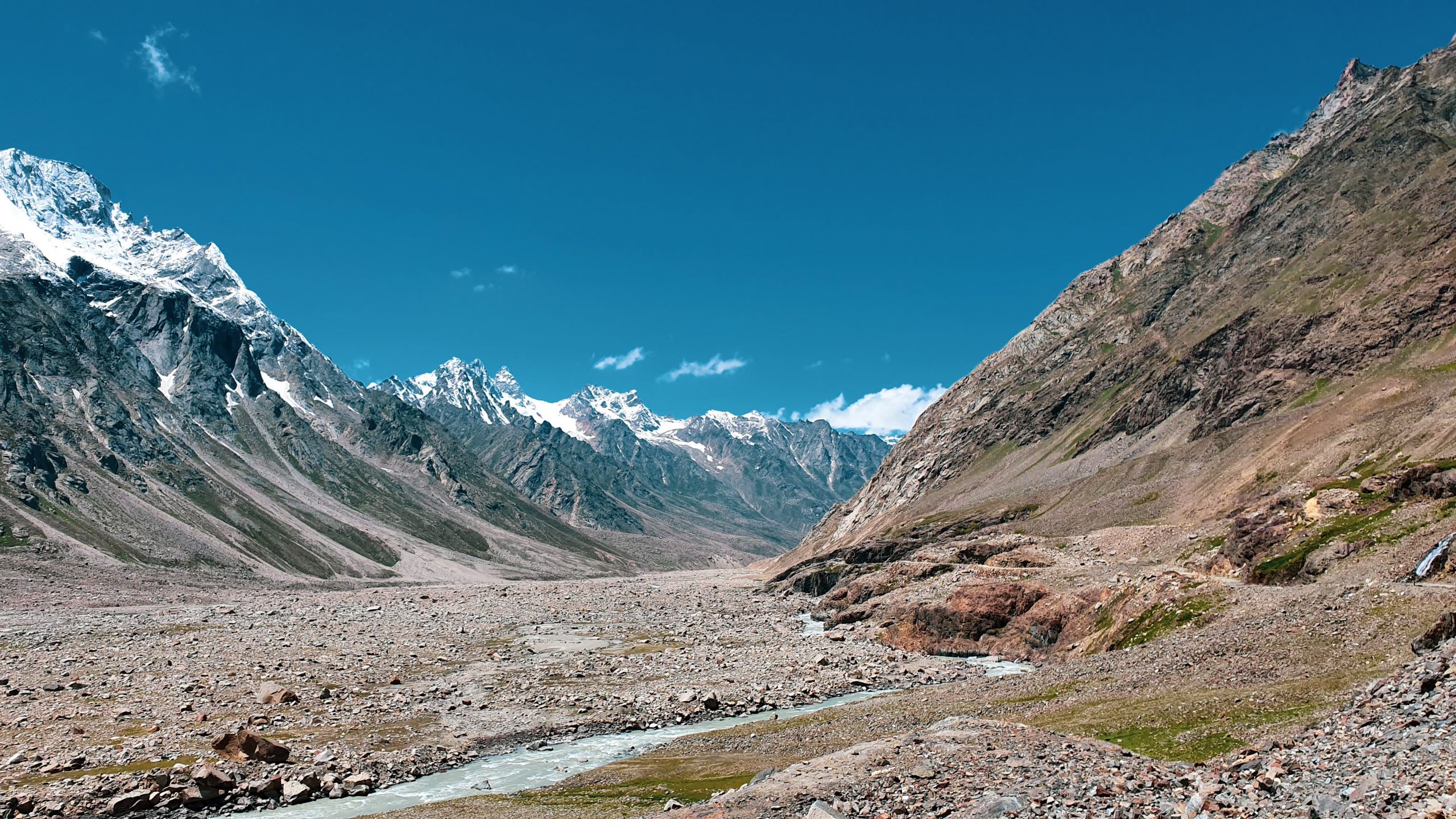 Barren high-altitude mountain landscape of Spiti Valley, Himachal Pradesh