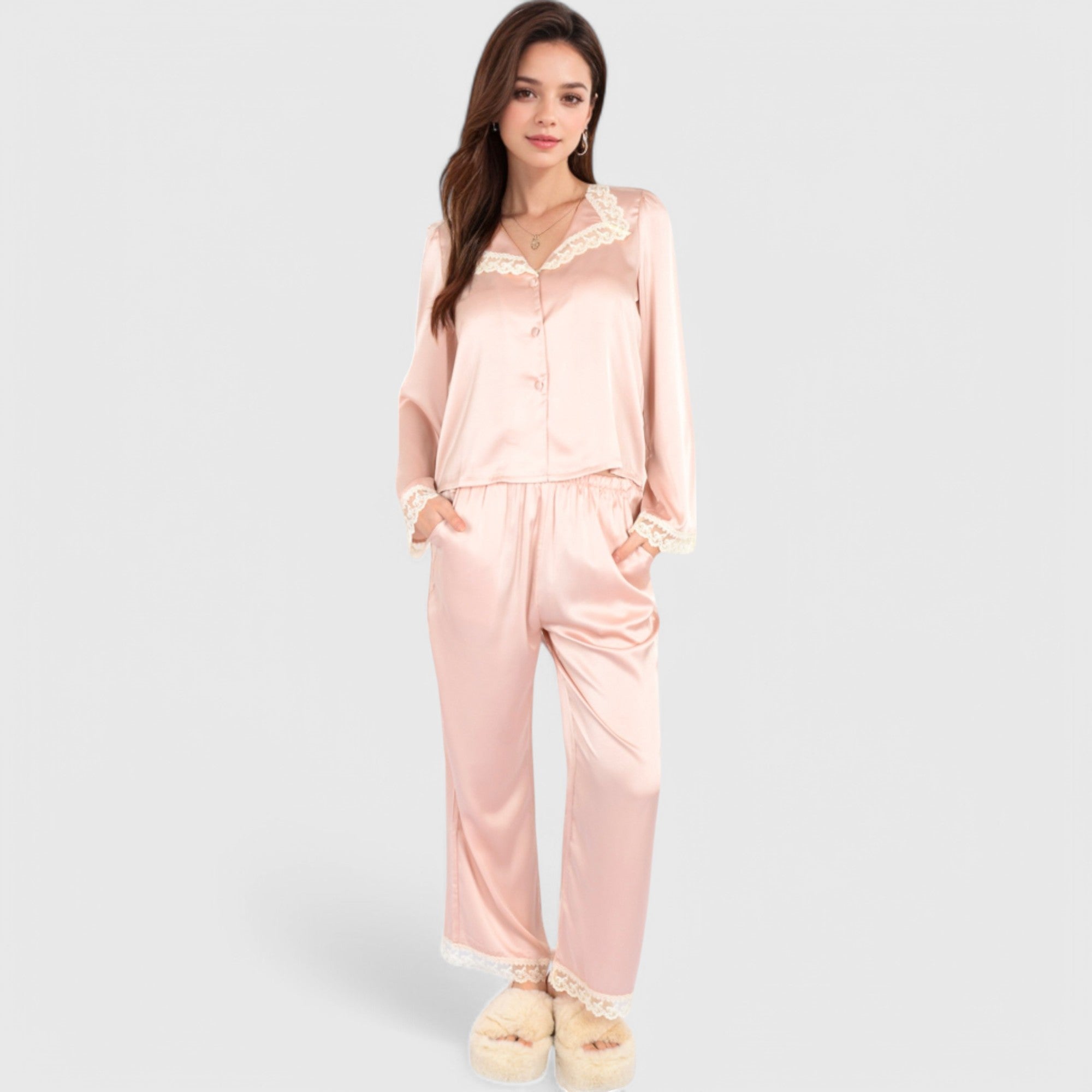Conjunto Pijama Satín Dama