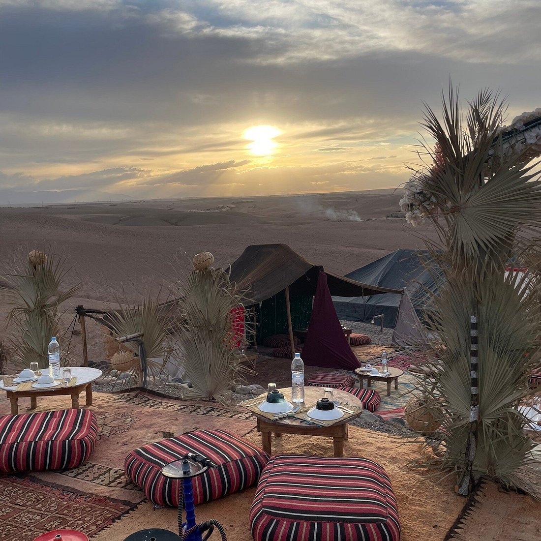Desert camp at night