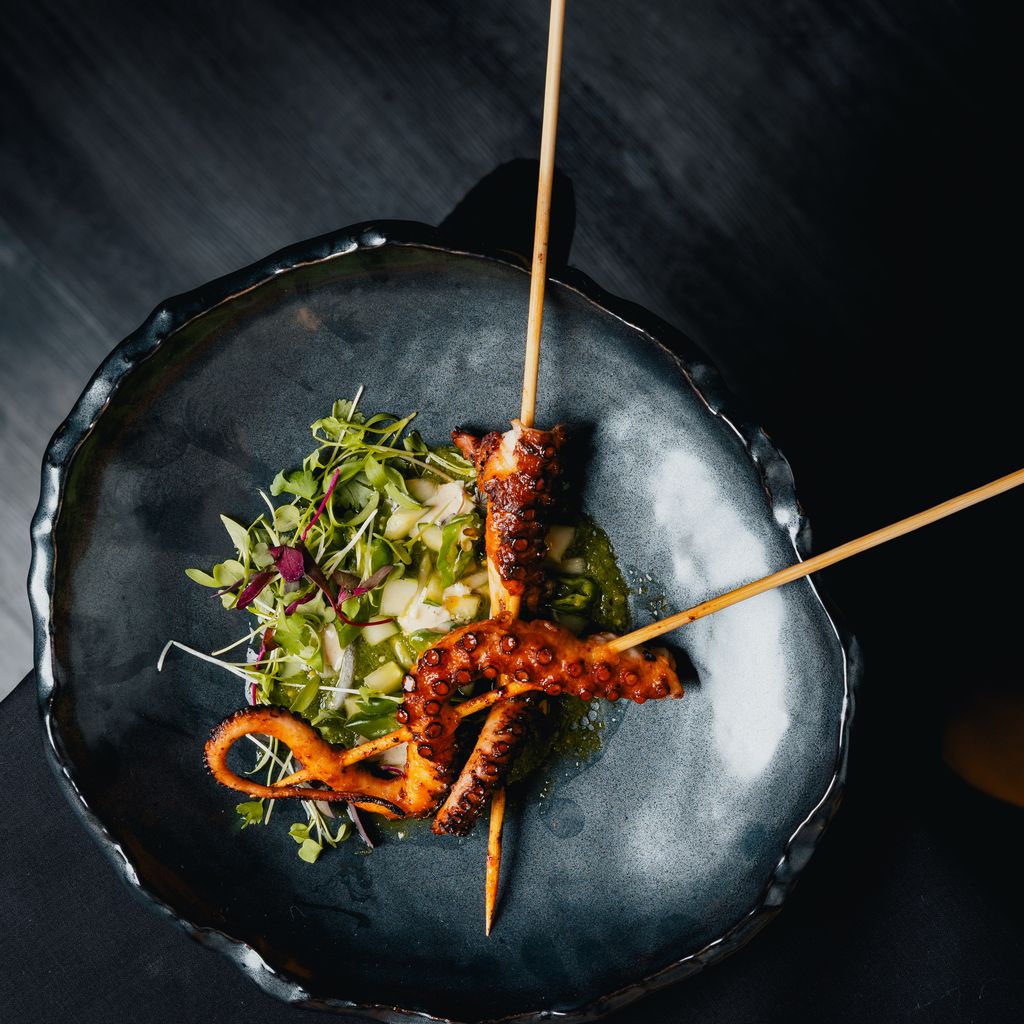 Charred octopus, nduja butter