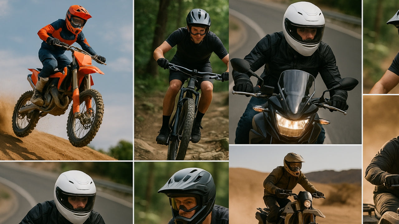 Motorcycle rider wearing a helmet on the road - what to expect after a motorcycle accident