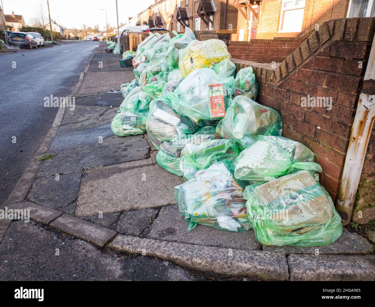 Household garbage bags and waste for residential trash removal