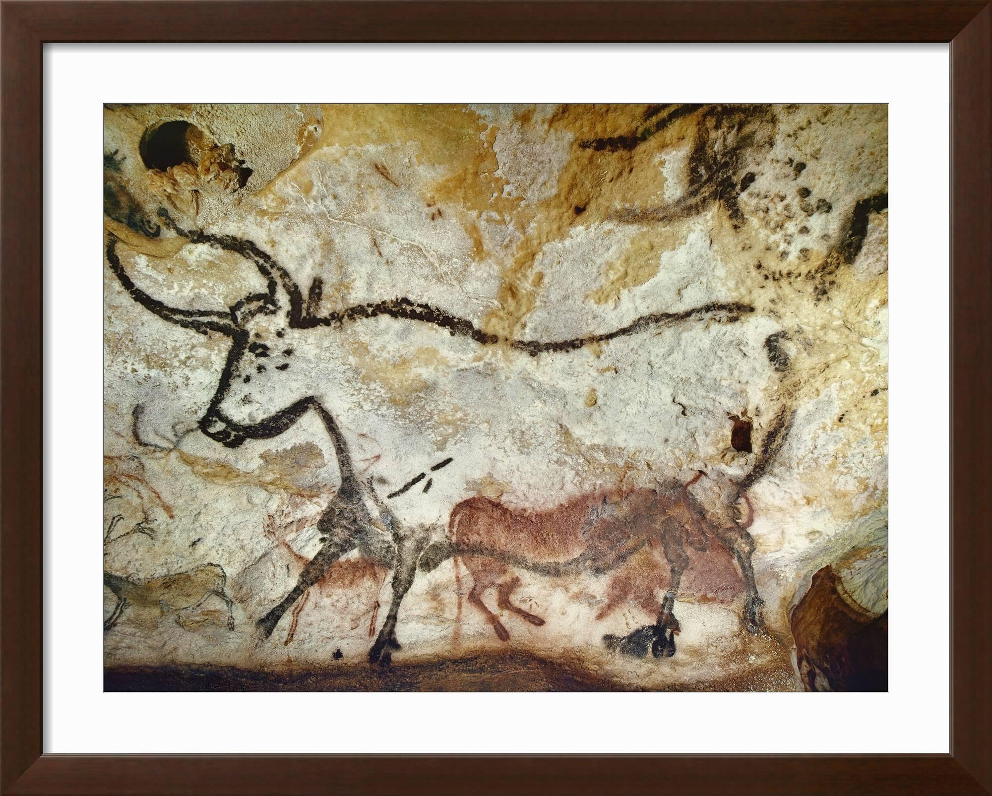 Lascaux-style aurochs painting reproduction.