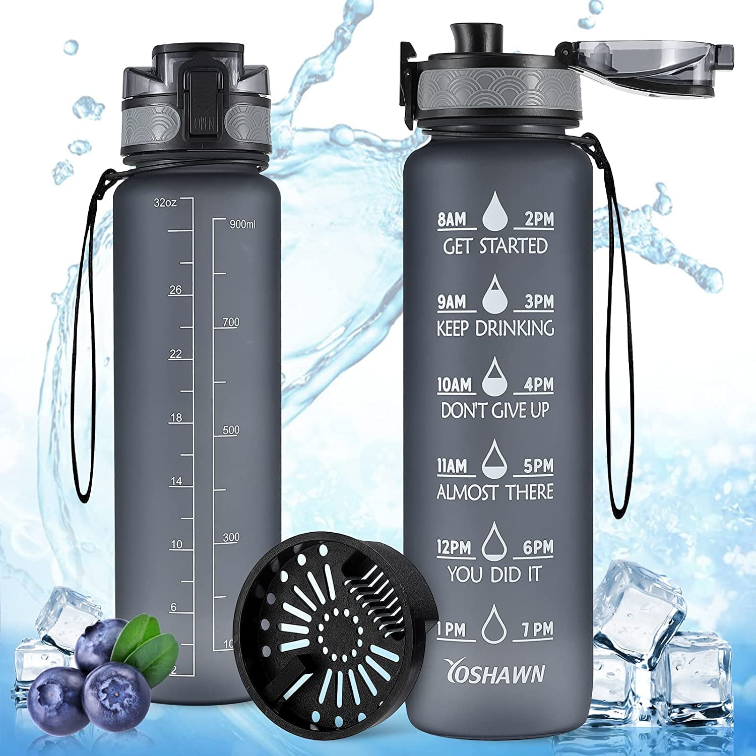 Botella Deportiva con Marcador de Horas