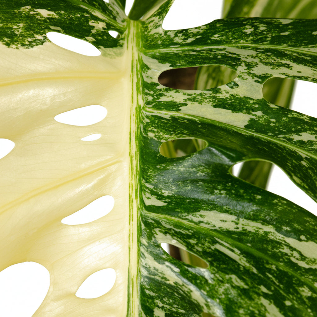 Monstera deliciosa 'Cream Brulee' — Cream & caramel marbling