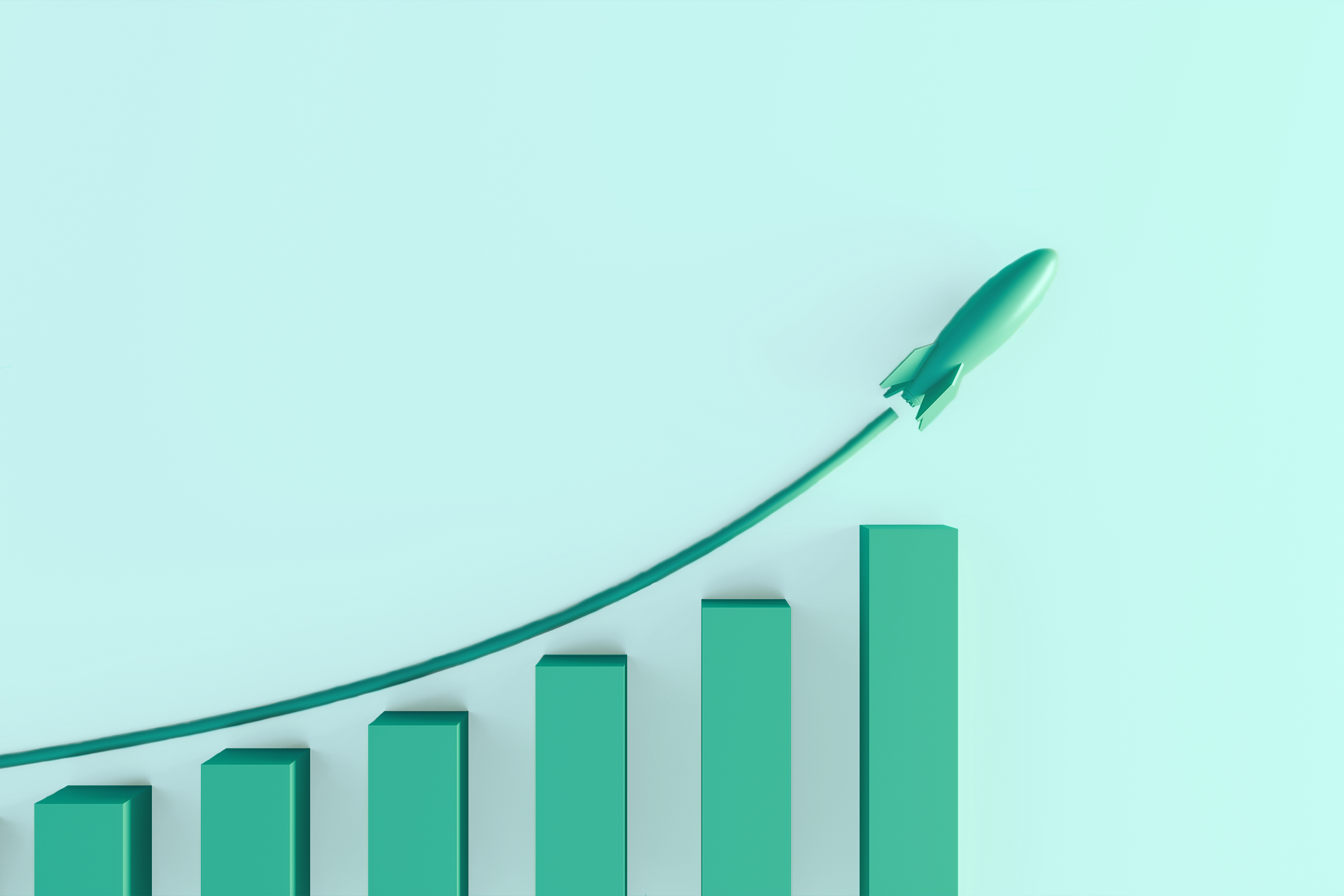 A clean bar chart with an upward trend line, the quiet math that decides where AI ad targeting sends every impression
