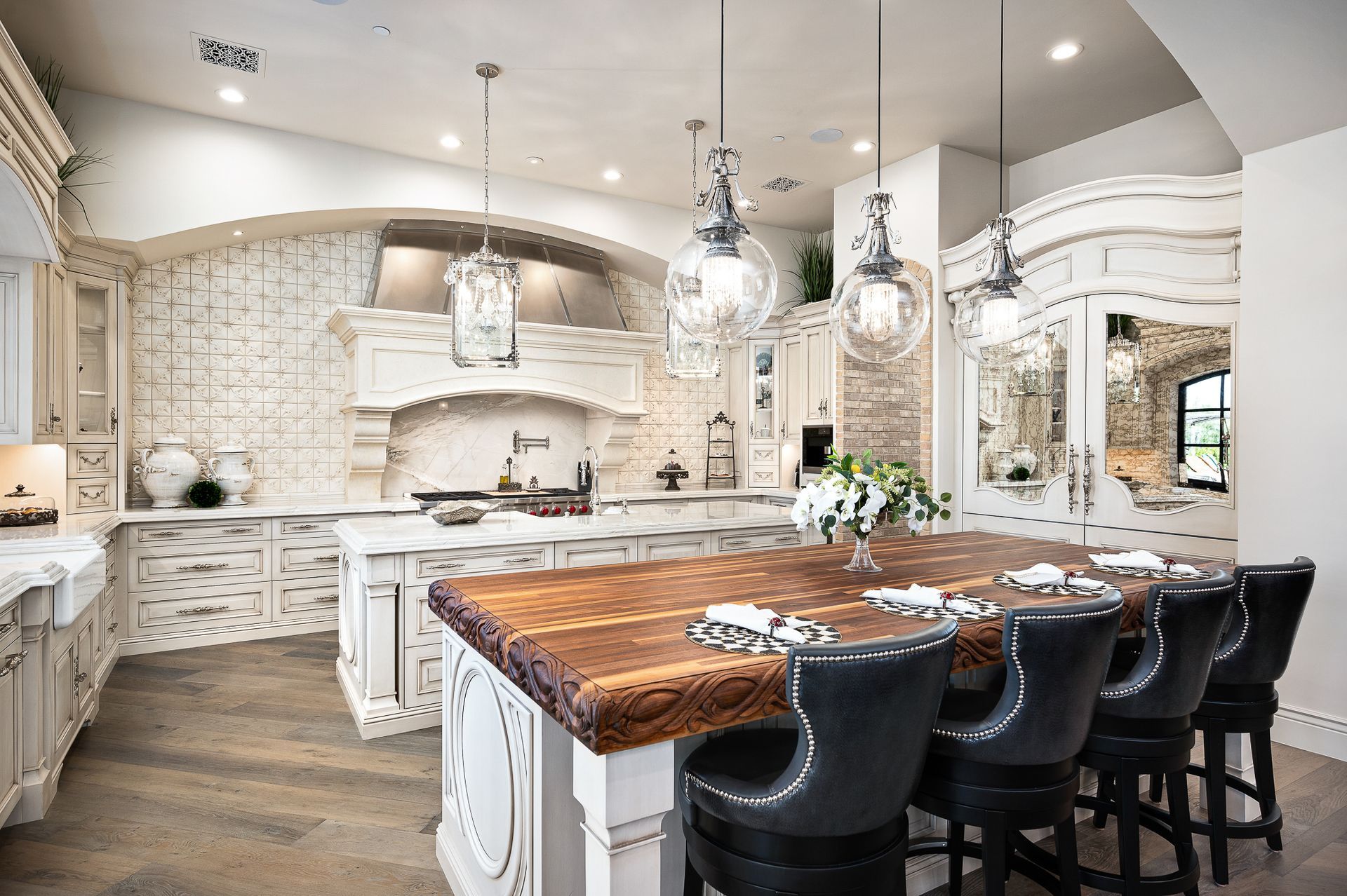 Marble kitchen island