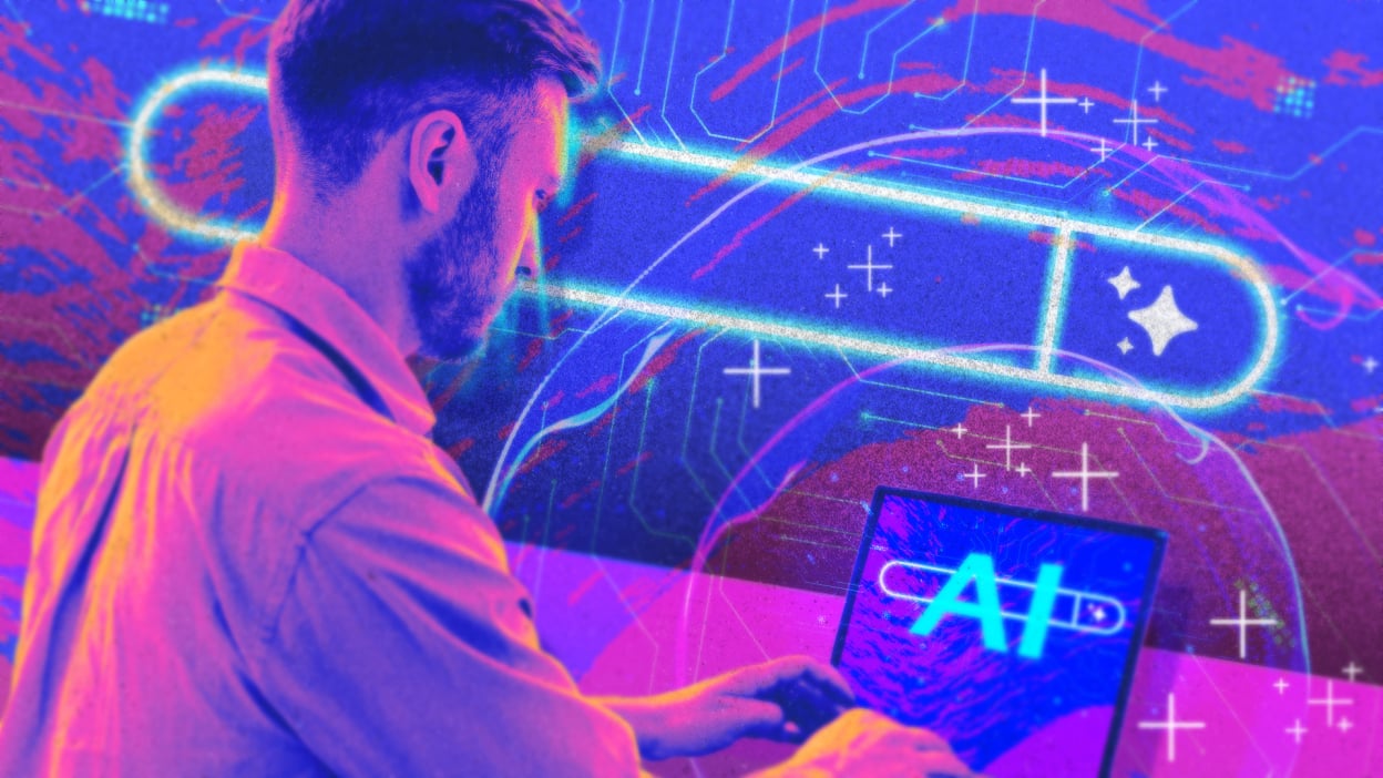 A person using an AI assistant on a laptop, the modern doorway to ChatGPT stock picks