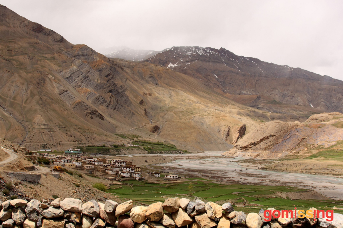 Barren high-altitude landscape of Spiti Valley, Himachal Pradesh