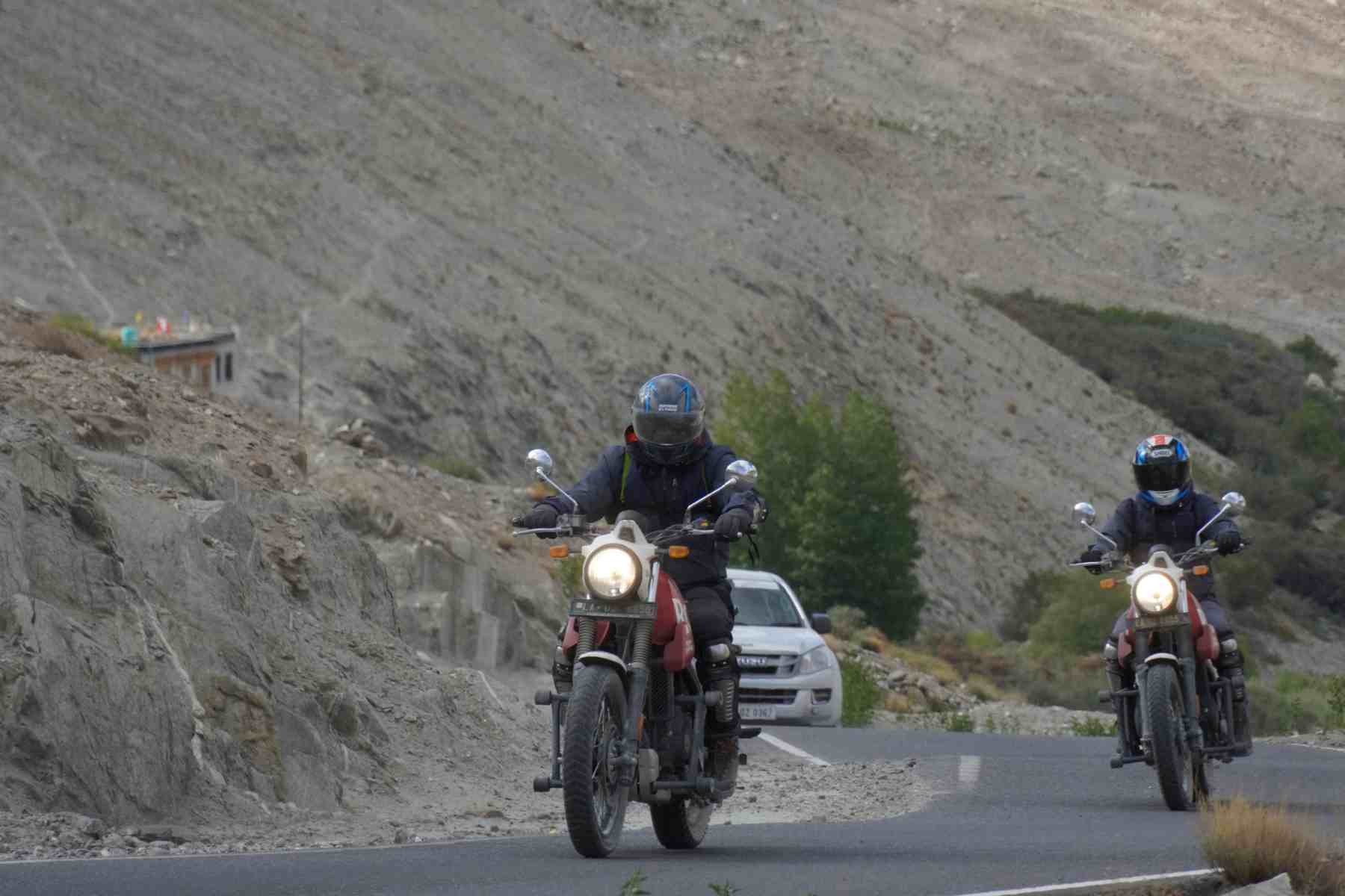 About — bikers in the mountains